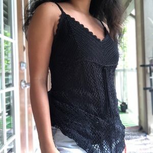 Crochet black top